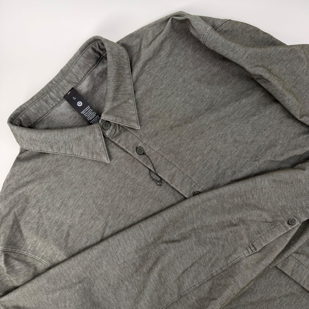 Lululemon Commission Long Sleeve Shirt XL Olive Green Heather Button Down
